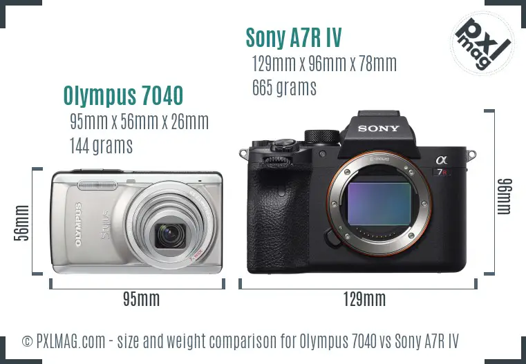 Olympus 7040 vs Sony A7R IV size comparison Olympus 7040 vs Sony A7R IV size comparison