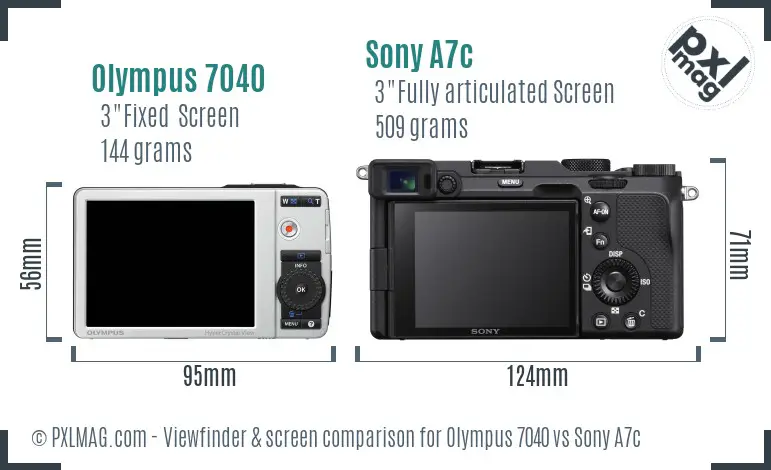 Olympus 7040 vs Sony A7c Screen and Viewfinder comparison Olympus 7040 vs Sony A7c Screen and Viewfinder comparison