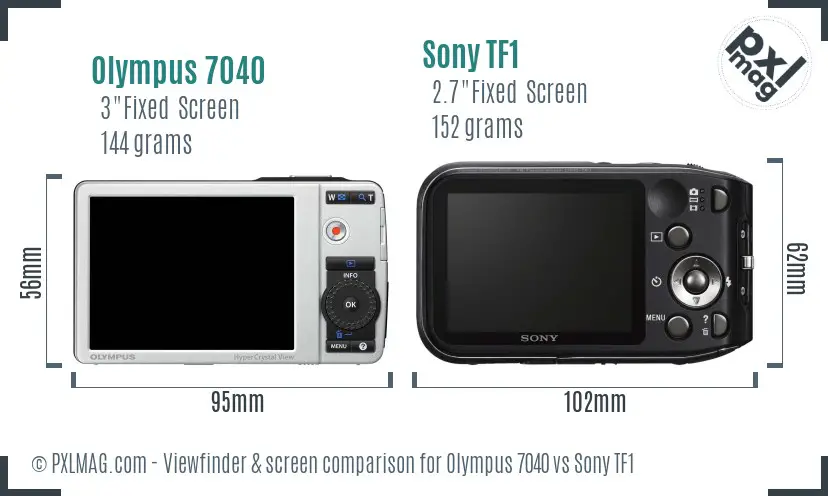 Olympus 7040 vs Sony TF1 Screen and Viewfinder comparison