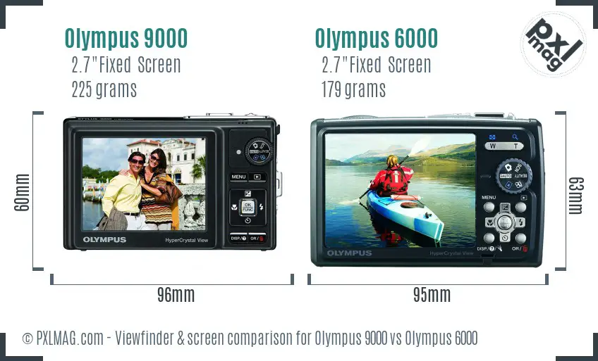 Olympus 9000 vs Olympus 6000 Screen and Viewfinder comparison