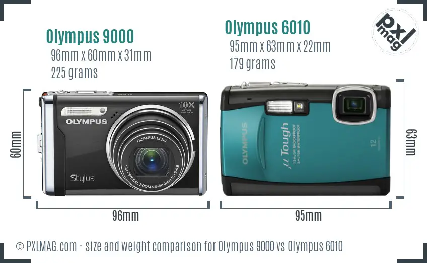 Olympus 9000 vs Olympus 6010 size comparison