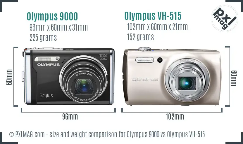 Olympus 9000 vs Olympus VH-515 size comparison