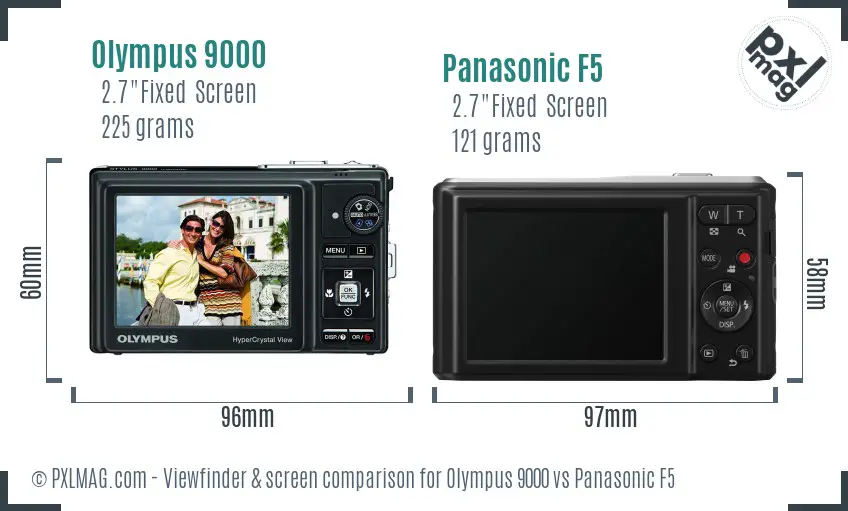 Olympus 9000 vs Panasonic F5 Screen and Viewfinder comparison