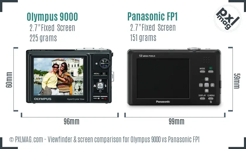 Olympus 9000 vs Panasonic FP1 Screen and Viewfinder comparison