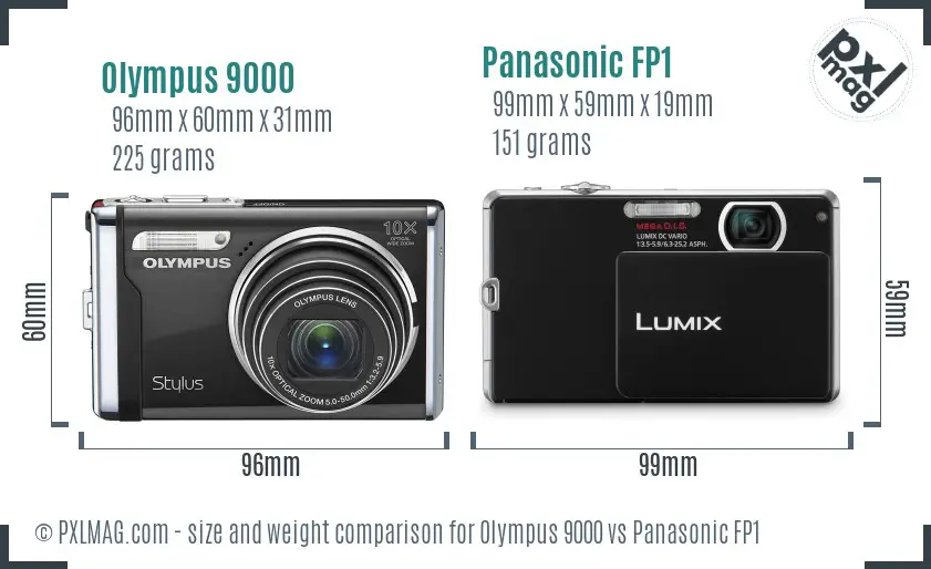 Olympus 9000 vs Panasonic FP1 size comparison