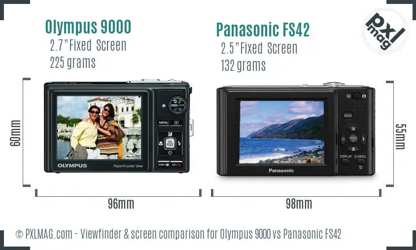 Olympus 9000 vs Panasonic FS42 Screen and Viewfinder comparison