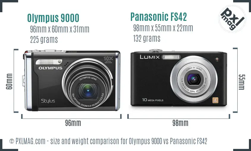 Olympus 9000 vs Panasonic FS42 size comparison