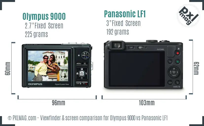 Olympus 9000 vs Panasonic LF1 Screen and Viewfinder comparison
