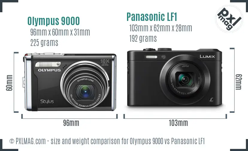 Olympus 9000 vs Panasonic LF1 size comparison