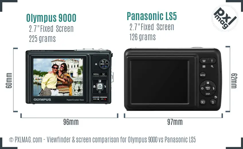 Olympus 9000 vs Panasonic LS5 Screen and Viewfinder comparison