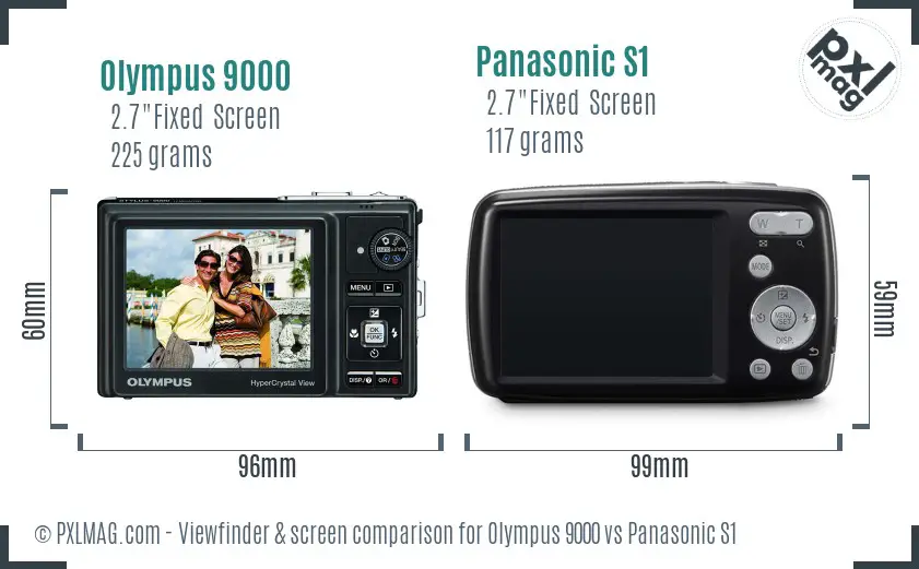 Olympus 9000 vs Panasonic S1 Screen and Viewfinder comparison