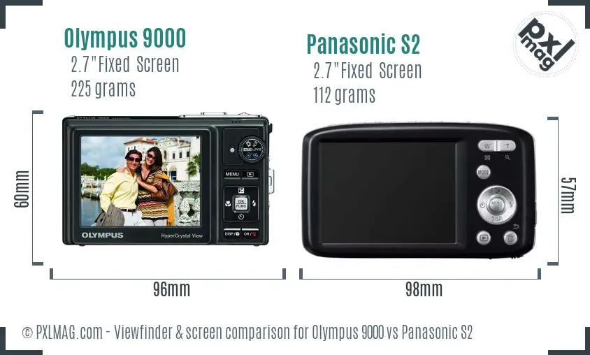 Olympus 9000 vs Panasonic S2 Screen and Viewfinder comparison