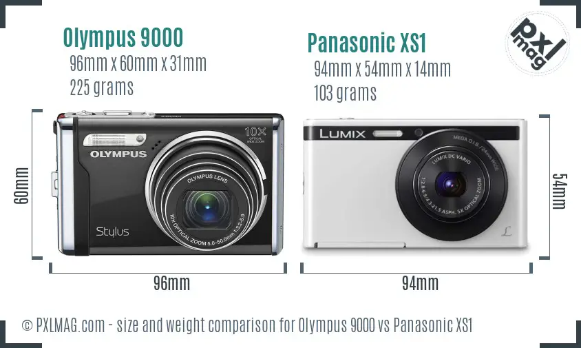 Olympus 9000 vs Panasonic XS1 size comparison