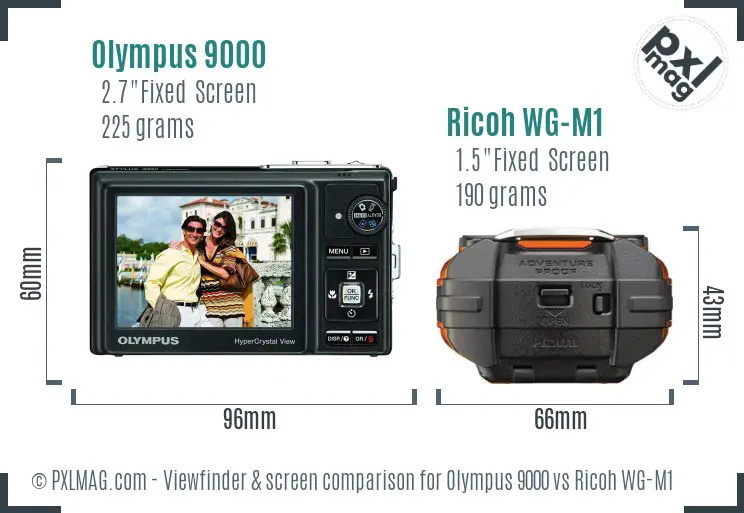 Olympus 9000 vs Ricoh WG-M1 Screen and Viewfinder comparison Olympus 9000 vs Ricoh WG-M1 Screen and Viewfinder comparison
