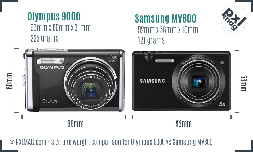Olympus 9000 vs Samsung MV800 size comparison Olympus 9000 vs Samsung MV800 size comparison