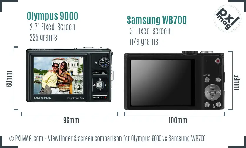 Olympus 9000 vs Samsung WB700 Screen and Viewfinder comparison Olympus 9000 vs Samsung WB700 Screen and Viewfinder comparison