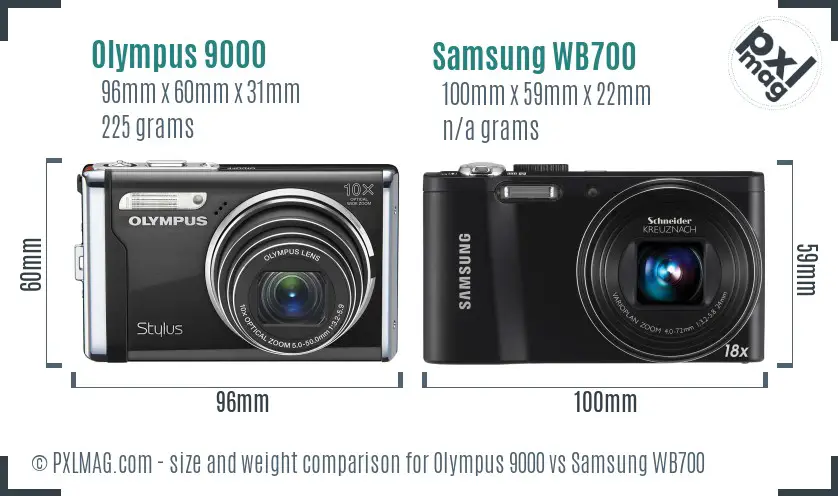 Olympus 9000 vs Samsung WB700 size comparison Olympus 9000 vs Samsung WB700 size comparison