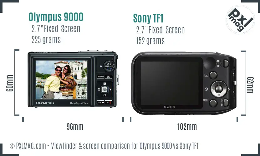 Olympus 9000 vs Sony TF1 Screen and Viewfinder comparison Olympus 9000 vs Sony TF1 Screen and Viewfinder comparison