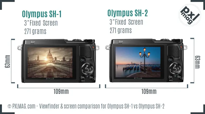 Olympus SH-1 vs Olympus SH-2 Screen and Viewfinder comparison