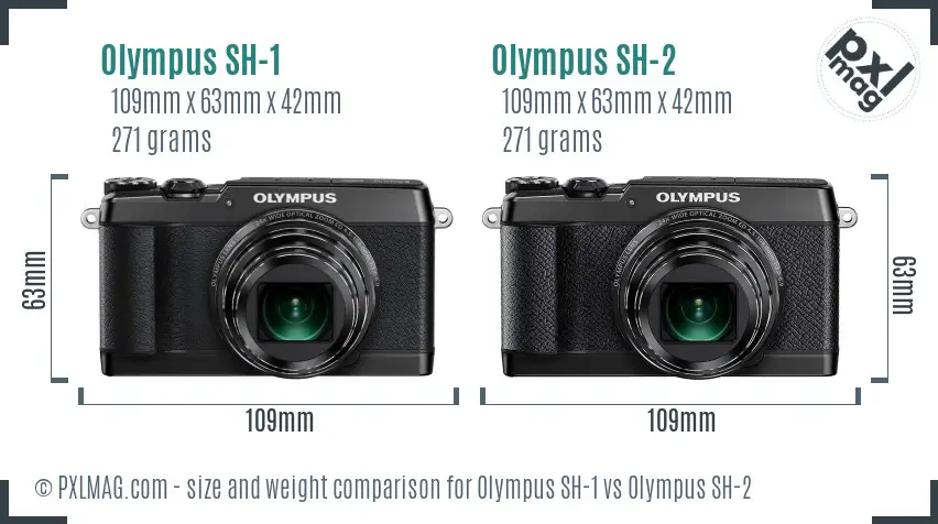 Olympus SH-1 vs Olympus SH-2 size comparison