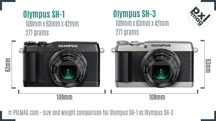 Olympus SH-1 vs Olympus SH-3 size comparison