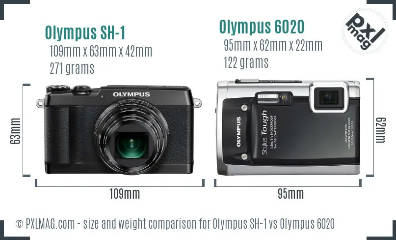 Olympus SH-1 vs Olympus 6020 size comparison