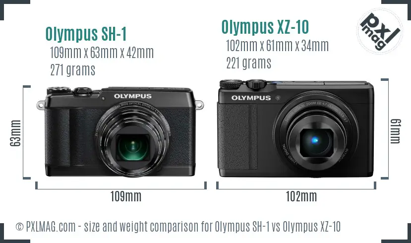 Olympus SH-1 vs Olympus XZ-10 size comparison
