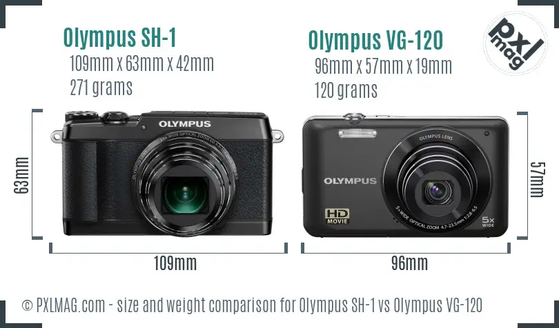 Olympus SH-1 vs Olympus VG-120 size comparison