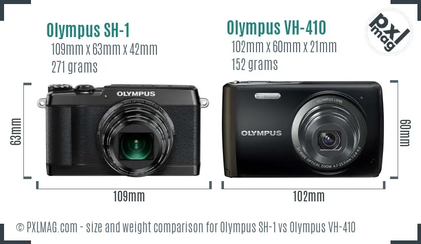 Olympus SH-1 vs Olympus VH-410 size comparison