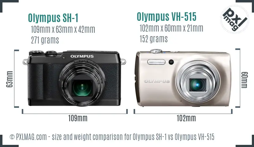 Olympus SH-1 vs Olympus VH-515 size comparison