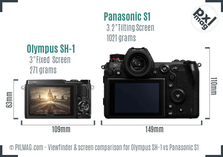 Olympus SH-1 vs Panasonic S1 Screen and Viewfinder comparison