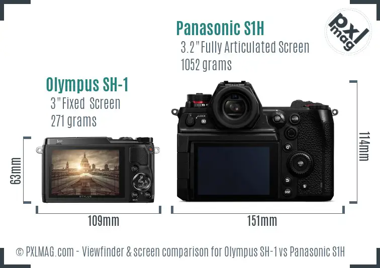 Olympus SH-1 vs Panasonic S1H Screen and Viewfinder comparison