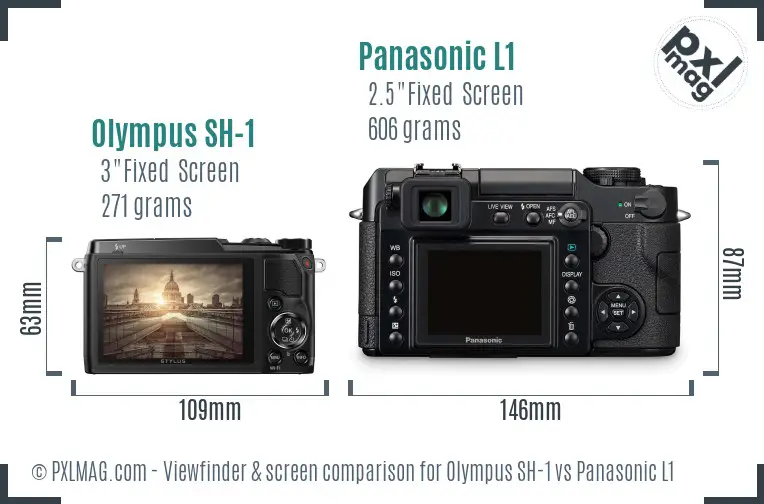 Olympus SH-1 vs Panasonic L1 Screen and Viewfinder comparison