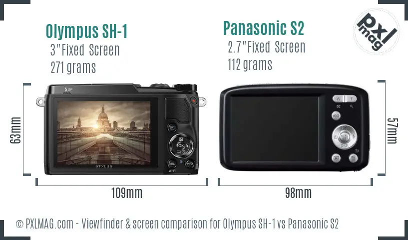Olympus SH-1 vs Panasonic S2 Screen and Viewfinder comparison