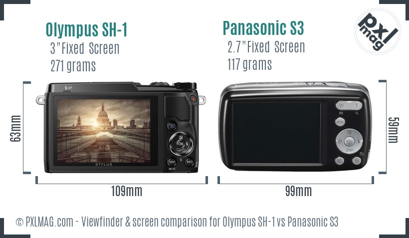 Olympus SH-1 vs Panasonic S3 Screen and Viewfinder comparison