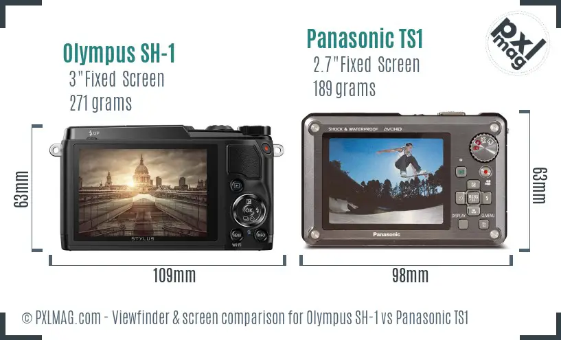 Olympus SH-1 vs Panasonic TS1 Screen and Viewfinder comparison