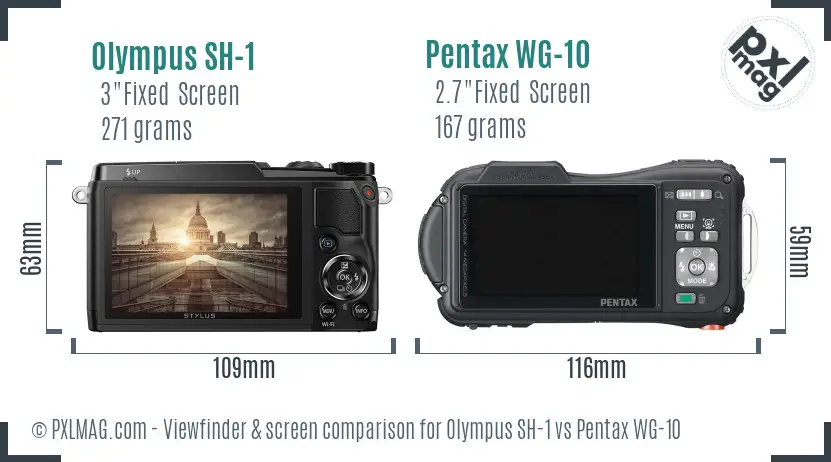 Olympus SH-1 vs Pentax WG-10 Screen and Viewfinder comparison Olympus SH-1 vs Pentax WG-10 Screen and Viewfinder comparison