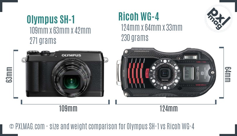Olympus SH-1 vs Ricoh WG-4 size comparison Olympus SH-1 vs Ricoh WG-4 size comparison