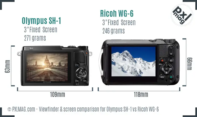 Olympus SH-1 vs Ricoh WG-6 Screen and Viewfinder comparison Olympus SH-1 vs Ricoh WG-6 Screen and Viewfinder comparison