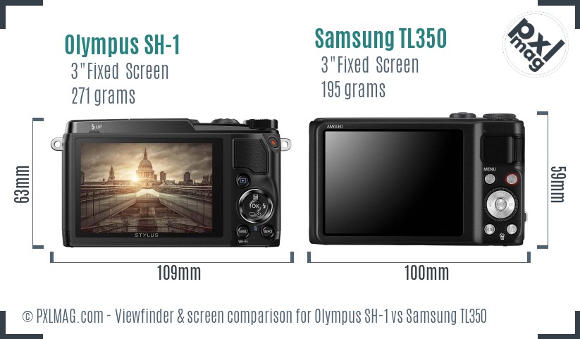 Olympus SH-1 vs Samsung TL350 Screen and Viewfinder comparison