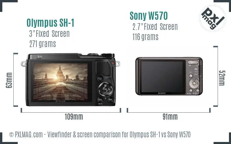 Olympus SH-1 vs Sony W570 Screen and Viewfinder comparison Olympus SH-1 vs Sony W570 Screen and Viewfinder comparison