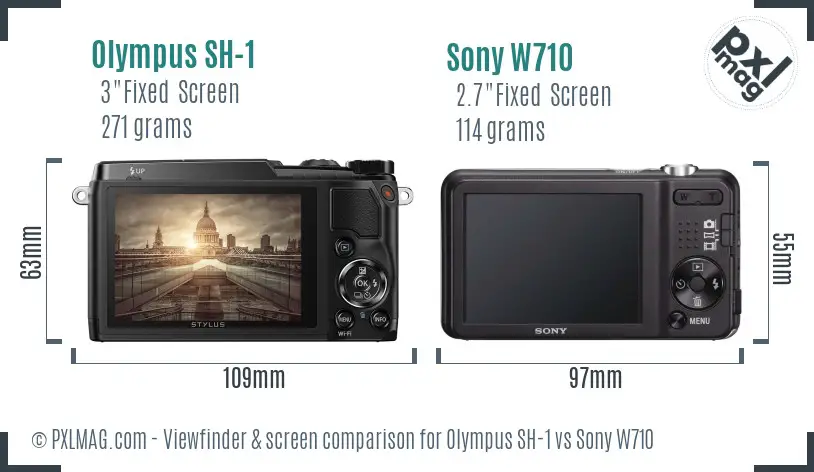 Olympus SH-1 vs Sony W710 Screen and Viewfinder comparison Olympus SH-1 vs Sony W710 Screen and Viewfinder comparison