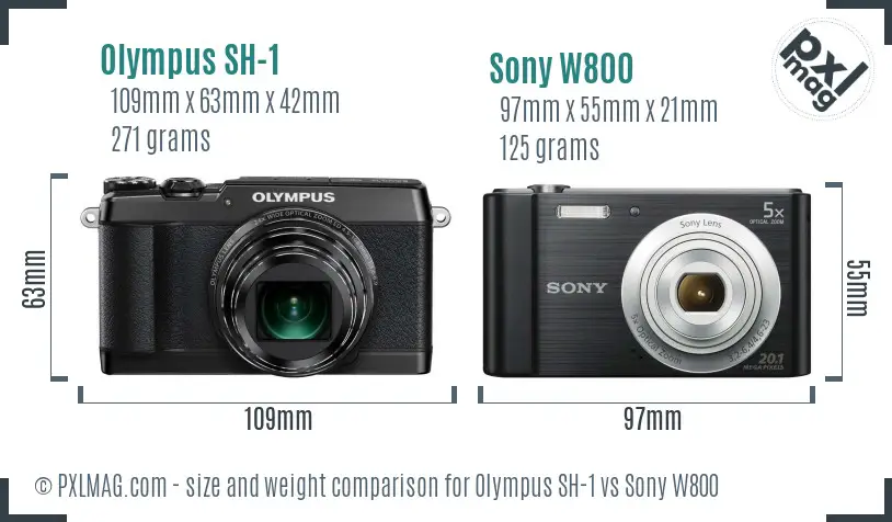 Olympus SH-1 vs Sony W800 size comparison Olympus SH-1 vs Sony W800 size comparison