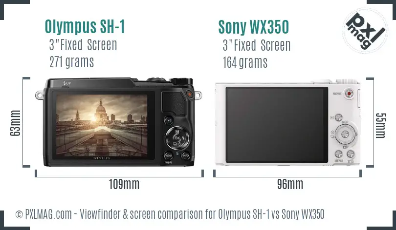 Olympus SH-1 vs Sony WX350 Screen and Viewfinder comparison Olympus SH-1 vs Sony WX350 Screen and Viewfinder comparison
