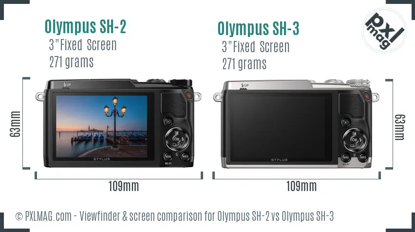 Olympus SH-2 vs Olympus SH-3 Screen and Viewfinder comparison