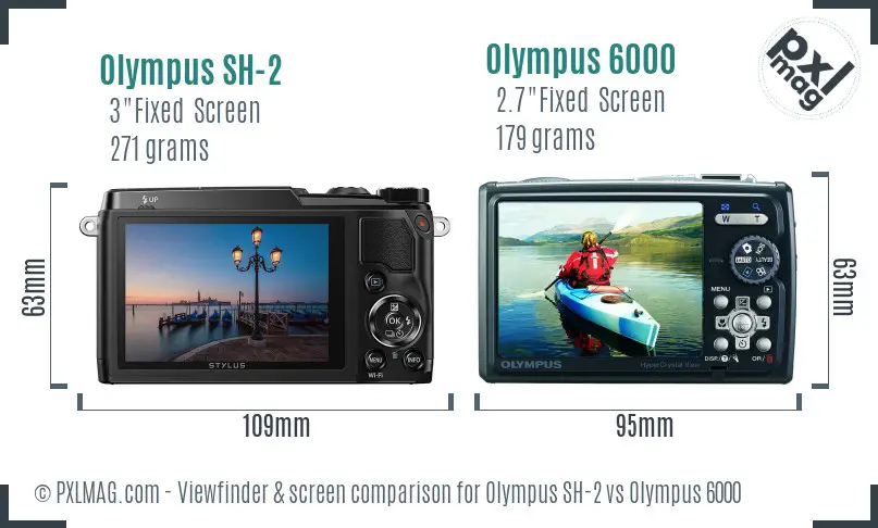 Olympus SH-2 vs Olympus 6000 Screen and Viewfinder comparison