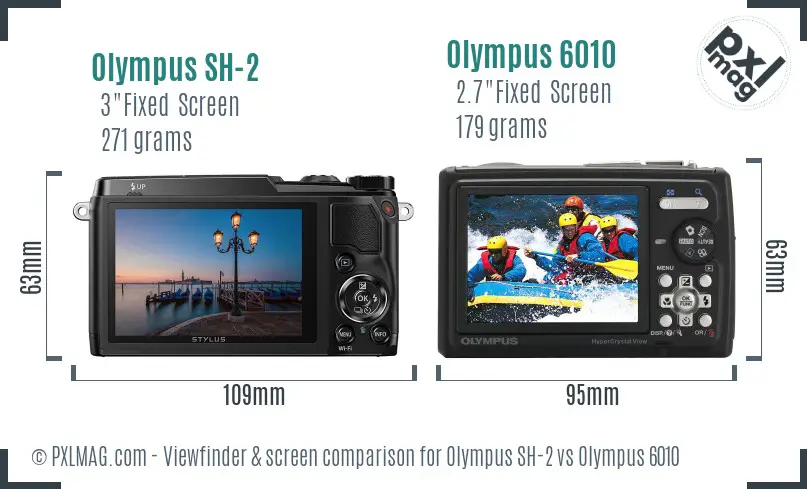 Olympus SH-2 vs Olympus 6010 Screen and Viewfinder comparison