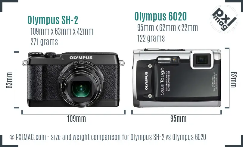 Olympus SH-2 vs Olympus 6020 size comparison