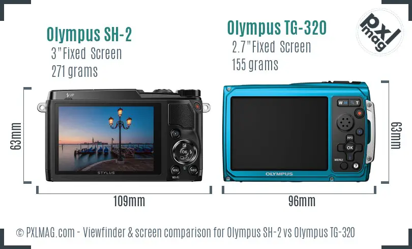 Olympus SH-2 vs Olympus TG-320 Screen and Viewfinder comparison