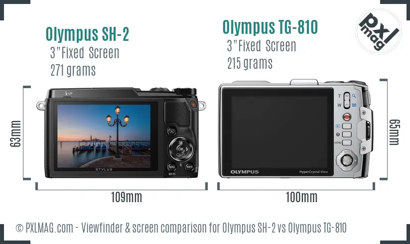 Olympus SH-2 vs Olympus TG-810 Screen and Viewfinder comparison